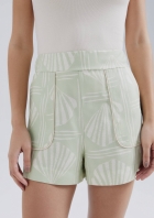 Shorts Feminino Estampado Em Viscose