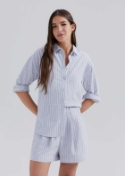 Camisa Feminina Manga Longa Oversized Com Linho