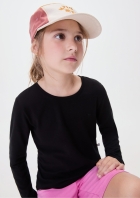 Blusa Básica Infantil Menina Manga Longa Com Patch Hering Kids