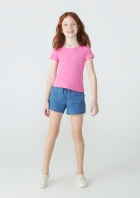 Shorts Jeans Infantil Menina Com Bolsos