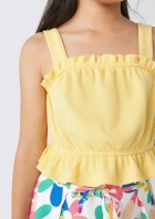 Regata Cropped Infantil Menina Com Babados