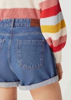 Shorts Jeans Feminino Cintura Super Alta Mom