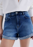 Shorts Jeans Feminino Barra A Fio