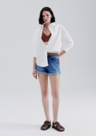 Shorts Jeans Feminino Barra A Fio