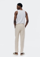 Calça Masculina Reta Com Linho