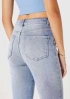 Calça Jeans Feminina Slim Cintura Alta Com Fenda Lateral