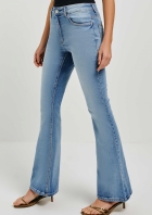 Calça Jeans Feminina Cintura Alta Flare Petit