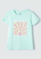 BLUSA INFANTIL MENINA MANGA COM ESTAMPA-Verde