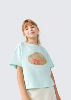 Blusa Cropped Infantil Menina Com Bordado