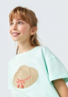 Blusa Cropped Infantil Menina Com Bordado