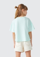 Blusa Cropped Infantil Menina Com Bordado