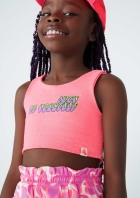 Top Cropped Infantil Menina Em Neon