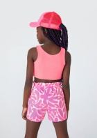 Top Cropped Infantil Menina Em Neon