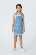 Jardineira Salopete Jeans Infantil Menina