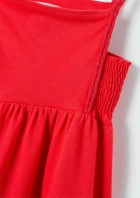 Vestido Infantil Toddler Com Decote Quadrado - VERMELHO