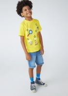Bermuda Jeans Infantil Menino Com Elastano