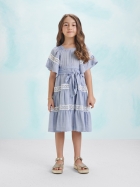 Vestido Com Recortes Infantil Azul Anime