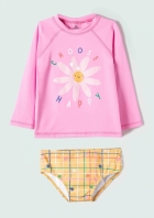 Conjunto Praia Infantil Menina Toddler Com Proteção Solar