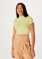 Blusa Básica Feminina Cropped Gola Alta