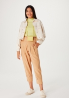 Blusa Básica Feminina Cropped Gola Alta