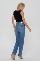 Calça Jeans Reta Glamour gatabakana