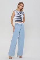 Calça Wide Leg Jeans Faschion Gatabakana