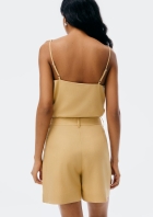 Shorts Feminino Cintura Alta Em Alfaiataria