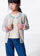 Cardigan Infantil Menina Tricô Ajustado