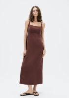Vestido Midi Alças Finas Em Viscolinho