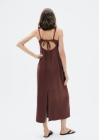 Vestido Midi Alças Finas Em Viscolinho