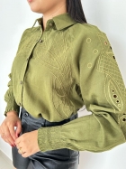 Camisa Linho Bordada Gatabakana