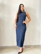 Vestido Jeans Justo Super Midi - CityBlue