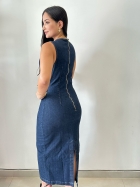 Vestido Jeans Justo Super Midi - CityBlue
