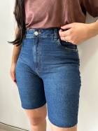 Bermuda Jeans Justa Cós Alto CityBlue