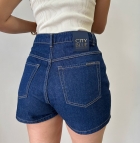 Short Com Cristais Cós Alto CityBlue