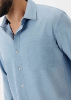 Camisa Masculina Regular em Jeans