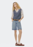 Bermuda Jeans Feminina Cintura Média