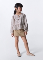 Shorts Saia Infantil Menina Regular Em Sarja