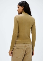 Blusa Feminina Gola Alta Em Ribana