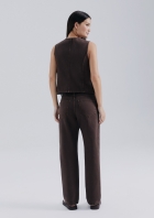 Calça De Sarja Feminina Estonada Cintura Média