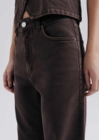 Calça De Sarja Feminina Estonada Cintura Média
