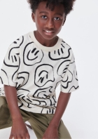 Camiseta Estampada Menino Em Algodão