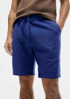 Bermuda Masculina Reta Com Linho