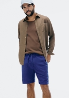 Bermuda Masculina Reta Com Linho