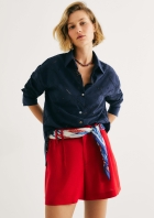 Shorts Feminino Reto Em Linho