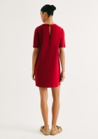 Vestido Curto Em Viscose Creponada