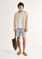 Shorts Masculino Fio Tinto Com Linho