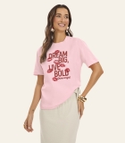 T- Shirt Overzised Meia Malha Feminina Rovitex