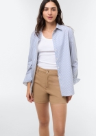 Shorts Feminino Em Sarja