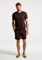 Camiseta B&aacute;sica Masculina World Com Bordado